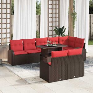 vidaXL Havesofa Sæt med opbevaring 9 pcs Brun Poly rattan Brun 289 x 124 x 85 cm vidaXL Havesofa Sæt med opbevaring 9 pcs Brun Poly rattan Brun 289 x 124 x 85 cm