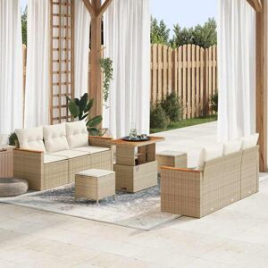 vidaXL Havesofa Sæt 9 pcs Beige polyrattan Beige 90 x 55 x 71 cm vidaXL Havesofa Sæt 9 pcs Beige polyrattan Beige 90 x 55 x 71 cm