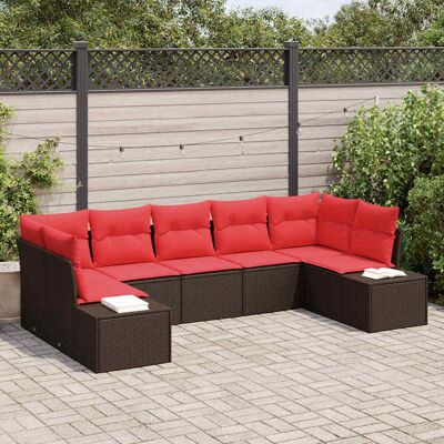 vidaXL Havesofa Sæt 7 stk. Brun polyrattan Brun 289 x 154 x 69 cm vidaXL Havesofa Sæt 7 stk. Brun polyrattan Brun 289 x 154 x 69 cm