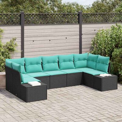 vidaXL Havesofa Sæt 7 stk. Sort polyrattan Sort 289 x 154 x 69 cm vidaXL Havesofa Sæt 7 stk. Sort polyrattan Sort 289 x 154 x 69 cm