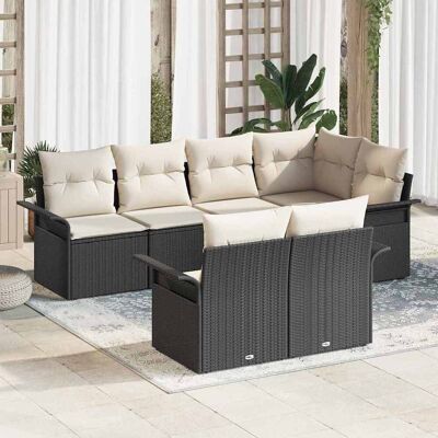 vidaXL Havesofa Sæt 7 stk. Sort Poly rattan Sort 242.5 x 132.5 x 69 cm vidaXL Havesofa Sæt 7 stk. Sort Poly rattan Sort 242.5 x 132.5 x 69 cm