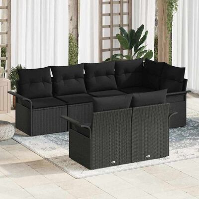 vidaXL Havesofa Sæt 7 stk. Sort Poly rattan Sort 242.5 x 132.5 x 69 cm vidaXL Havesofa Sæt 7 stk. Sort Poly rattan Sort 242.5 x 132.5 x 69 cm