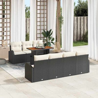 vidaXL Havesofa Sæt 8 stk. Sort Poly rattan Sort 234 x 62 x 69 cm vidaXL Havesofa Sæt 8 stk. Sort Poly rattan Sort 234 x 62 x 69 cm
