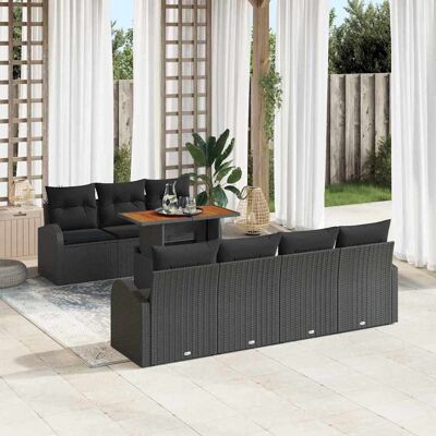 vidaXL Havesofa Sæt 8 stk. Sort Poly rattan Sort 234 x 62 x 69 cm vidaXL Havesofa Sæt 8 stk. Sort Poly rattan Sort 234 x 62 x 69 cm