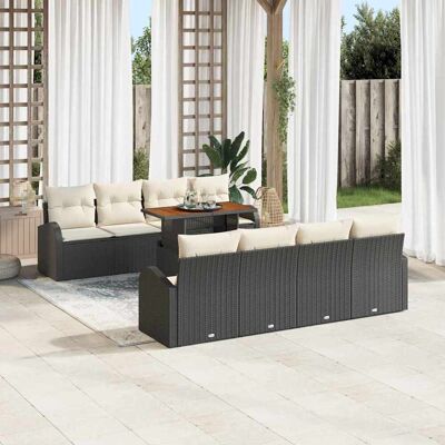 vidaXL Havesofa Sæt 9 stk. Sort Poly rattan Sort 234 x 62 x 69 cm vidaXL Havesofa Sæt 9 stk. Sort Poly rattan Sort 234 x 62 x 69 cm