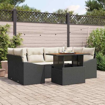 vidaXL Havesofa Sæt 7 stk. Sort Poly rattan Sort 234 x 123.5 x 69 cm vidaXL Havesofa Sæt 7 stk. Sort Poly rattan Sort 234 x 123.5 x 69 cm