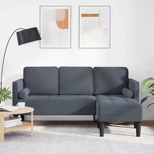 vidaXL Sofa Sæt Mørkegrå 173 x 131 x 67 cm Fløjl Grå 173 x 131 x 67 cm vidaXL Sofa Sæt Mørkegrå 173 x 131 x 67 cm Fløjl Grå 173 x 131 x 67 cm
