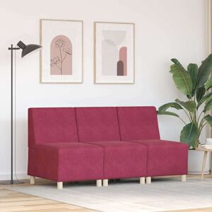 vidaXL Modulsofa enhed uden arme 3 pcs Vinrød 55 x 74 x 82 cm Fløjl Rød 55 x 74 x 82 cm vidaXL Modulsofa enhed uden arme 3 pcs Vinrød 55 x 74 x 82 cm Fløjl Rød 55 x 74 x 82 cm