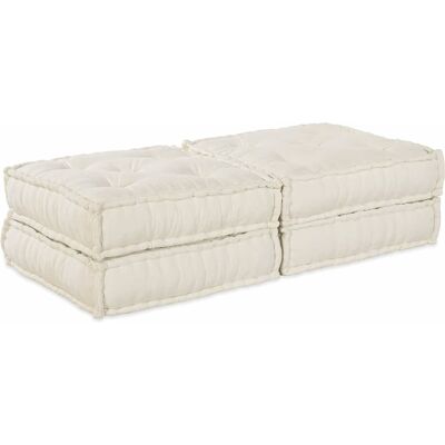 Vidaxl - Modulær 2-personers Puff - Creme stof - Sofa Vidaxl - Modulær 2-personers Puff - Creme stof - Sofa
