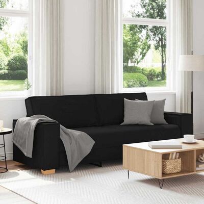 vidaXL 3-personers sofa sort 220x78x84 cm stof Sort N/A vidaXL 3-personers sofa sort 220x78x84 cm stof Sort N/A