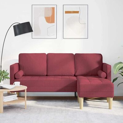 Vidaxl 3-personers hjørnesofa - Vinrød stof - Elegant indretning Vidaxl 3-personers hjørnesofa - Vinrød stof - Elegant indretning