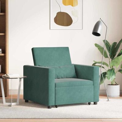 vidaXL Utrækkelig sovesofa enkelt med hjul Mørkegrøn Fløjl Skovgrøn 90 x 165 x 87 cm vidaXL Utrækkelig sovesofa enkelt med hjul Mørkegrøn Fløjl Skovgrøn 90 x 165 x 87 cm