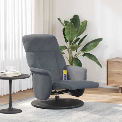 vidaXL Massage Lænestol Mørkegrå 91 x 71 x 105 cm Fløjl Grå 91 x 71 x 105 cm vidaXL Massage Lænestol Mørkegrå 91 x 71 x 105 cm Fløjl Grå 91 x 71 x 105 cm