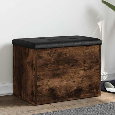 vidaXL skobænk 62x42x45 cm konstrueret træ røget egetræsfarve Brun 62 x 42 x 45 cm vidaXL skobænk 62x42x45 cm konstrueret træ røget egetræsfarve Brun 62 x 42 x 45 cm