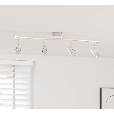 vidaXL Loftsspot med spotlights Nikkel 61 x 10 x 12,5 cm Metal Nikkel 61 x 10 x 12.5 cm vidaXL Loftsspot med spotlights Nikkel 61 x 10 x 12,5 cm Metal Nikkel 61 x 10 x 12.5 cm