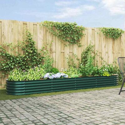 vidaXL Havebed Grøn Galvaniseret Stål 400x80x44cm - Højbede vidaXL Havebed Grøn Galvaniseret Stål 400x80x44cm - Højbede