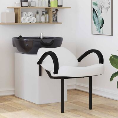 vidaXL Shampoo Stol Hvid og sort 136 x 60 x 92 cm PVC Hvid 136 x 60 x 92 cm vidaXL Shampoo Stol Hvid og sort 136 x 60 x 92 cm PVC Hvid 136 x 60 x 92 cm