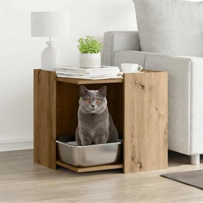 vidaXL toiletskjuler kattebakke 53x53x51 cm konstrueret træ kunsteg Brun 53 x 53 x 51 cm vidaXL toiletskjuler kattebakke 53x53x51 cm konstrueret træ kunsteg Brun 53 x 53 x 51 cm