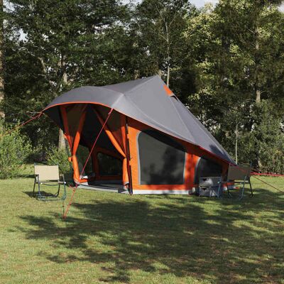vidaXL Tipi telt med tag Grå og orange 508 x 470 x 300 cm taft Grå 508 x 470 x 300 cm vidaXL Tipi telt med tag Grå og orange 508 x 470 x 300 cm taft Grå 508 x 470 x 300 cm