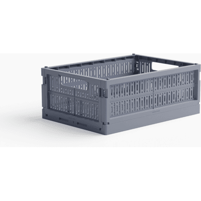 MadeCrate Foldekasse midi (flere varianter) Blå Grå Plast 24cm x 34cm x 13cm - Blå Grå - 24cm x 34cm x 13cm - Sigrid MadeCrate Foldekasse midi (flere varianter) Blå Grå Plast 24cm x 34cm x 13cm - Blå Grå - 24cm x 34cm x 13cm - Sigrid