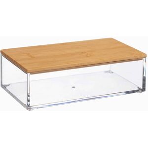 Five Transparent kasse med bambuslåg (3 størrelser) - Transparent - 9,6cm x 16cm x 5,6cm - Adeline Five Transparent kasse med bambuslåg (3 størrelser) - Transparent - 9,6cm x 16cm x 5,6cm - Adeline