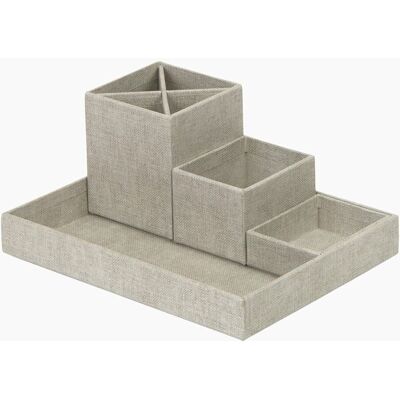 Bigso Skrivebordorganizer med 4 dele Beige Rektangulær Pap 23cm x 18cm x 7cm - Beige - 23cm x 18cm x 7cm - Marie Bigso Skrivebordorganizer med 4 dele Beige Rektangulær Pap 23cm x 18cm x 7cm - Beige - 23cm x 18cm x 7cm - Marie