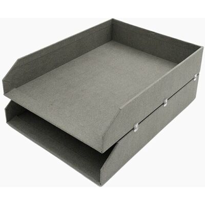 Bigso Stabelbar brevbakke (2 stk.) Grå Pap 23cm x 31cm x 12cm Rektangulær - Grå - 23cm x 31cm x 12cm - Marie Bigso Stabelbar brevbakke (2 stk.) Grå Pap 23cm x 31cm x 12cm Rektangulær - Grå - 23cm x 31cm x 12cm - Marie