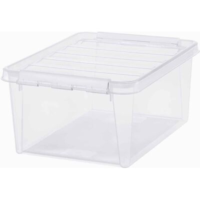 Orthex Opbevaringsboks med låg - Mellem Transparent Rektangulær Plast 30cm x 40cm x 18cm - Transparent - 30cm x 40cm x 18cm - Eva Orthex Opbevaringsboks med låg - Mellem Transparent Rektangulær Plast 30cm x 40cm x 18cm - Transparent - 30cm x 40cm x 18cm - Eva