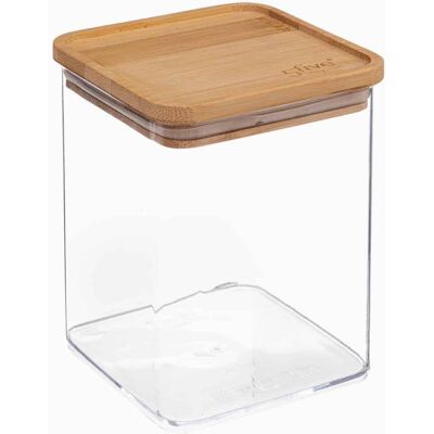 Five Opbevaringsbøtte med bambuslåg (7 størrelser) Transparent Plast 10,1cm x 10,1cm x 13,8cm - Transparent - 10,1cm x 10,1cm x 13,8cm - Adeline Five Opbevaringsbøtte med bambuslåg (7 størrelser) Transparent Plast 10,1cm x 10,1cm x 13,8cm - Transparent - 10,1cm x 10,1cm x 13,8cm - Adeline