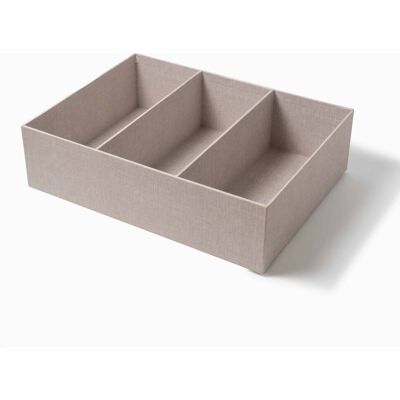 Bigso Kasse med 3 rum Beige Rektangulær Pap 40cm x 30cm x 11cm - Beige - 40cm x 30cm x 11cm - Svea Bigso Kasse med 3 rum Beige Rektangulær Pap 40cm x 30cm x 11cm - Beige - 40cm x 30cm x 11cm - Svea