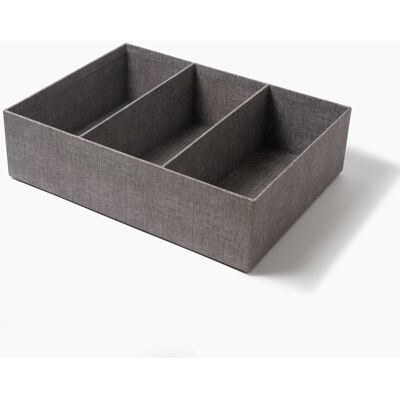 Bigso Kasse med 3 rum Grå Rektangulær Pap 40cm x 30cm x 11cm - Grå - 40cm x 30cm x 11cm - Svea Bigso Kasse med 3 rum Grå Rektangulær Pap 40cm x 30cm x 11cm - Grå - 40cm x 30cm x 11cm - Svea