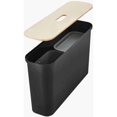 Orthex Smal affaldssorteringsspand med 2 indsatsspande (2 farver) Sort Rektangulær Plast 20,2cm x 70,2cm x 42cm - Sort - 20,2cm x 70,2cm x 42cm - Simone Orthex Smal affaldssorteringsspand med 2 indsatsspande (2 farver) Sort Rektangulær Plast 20,2cm x 70,2cm x 42cm - Sort - 20,2cm x 70,2cm x 42cm - Simone