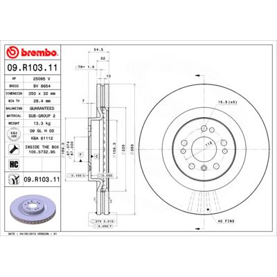 BREMBO 09.R103.11 Bremseskive BREMBO 09.R103.11 Bremseskive