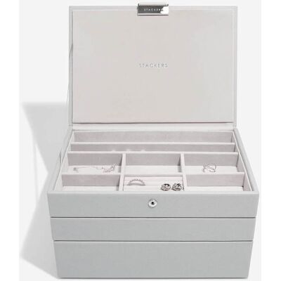 Smykkeskrin - Stackers Classic Pebble Grey M. 3 Moduler Smykkeskrin - Stackers Classic Pebble Grey M. 3 Moduler