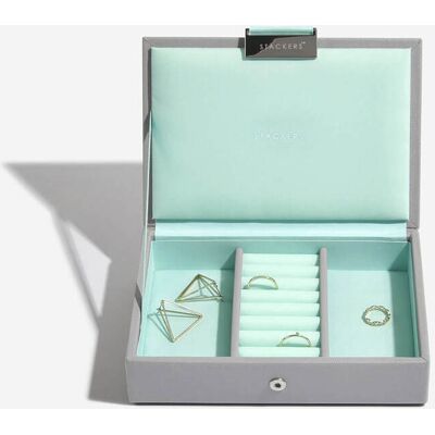 Lille Smykkeskrin - Stackers Mini Grey & Mint Top M. Låg Lille Smykkeskrin - Stackers Mini Grey & Mint Top M. Låg