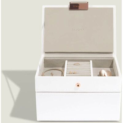 Lille Smykkeskrin - Stackers Mini Hvid Rose Gold M. 2 Moduler Lille Smykkeskrin - Stackers Mini Hvid Rose Gold M. 2 Moduler