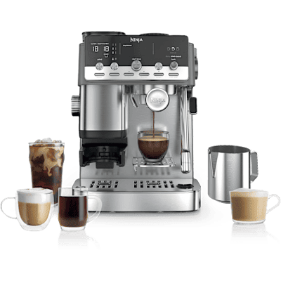 Ninja Luxe Café MINI Plus-espressomaskine i Sølv ES352EU af SharkNinja Ninja Luxe Café MINI Plus-espressomaskine i Sølv ES352EU af SharkNinja