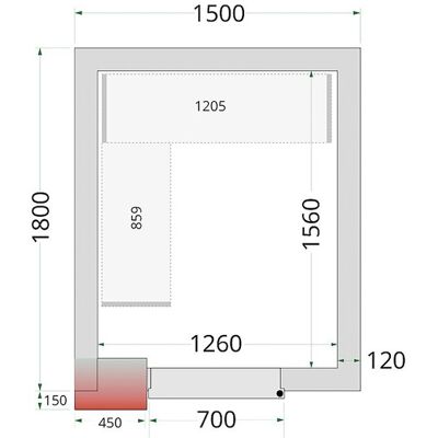 Tefcold Reol system til fryserum 1800x1500mm Tefcold Reol system til fryserum 1800x1500mm