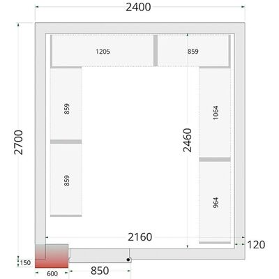 Tefcold Fryserumspanel 2400x2700x2200 120mm Tefcold Fryserumspanel 2400x2700x2200 120mm