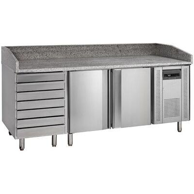 Tefcold Pizzabord 2 låger 7 skuffer t/dej m/bagk Tefcold Pizzabord 2 låger 7 skuffer t/dej m/bagk