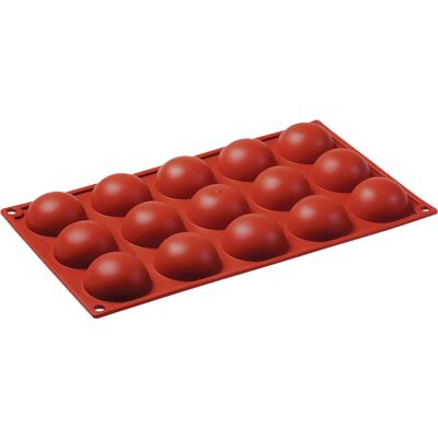 Pavoni Bageform Silicone 1/3 GN, 15 halvkugler Pavoni Bageform Silicone 1/3 GN, 15 halvkugler