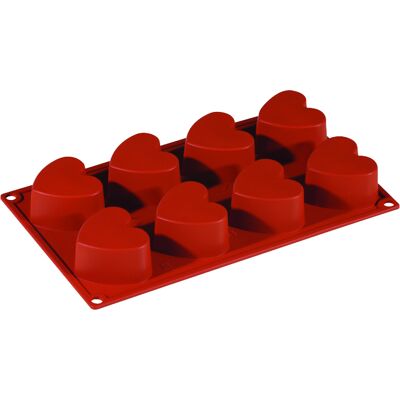 Pavoni Bageform Silicone 1/3 GN, 8 hjerter Pavoni Bageform Silicone 1/3 GN, 8 hjerter