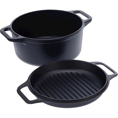 Victoria Gryde med låg/grillpande, Combo Cook, Ø26 cm, , støbejern Victoria Gryde med låg/grillpande, Combo Cook, Ø26 cm, , støbejern