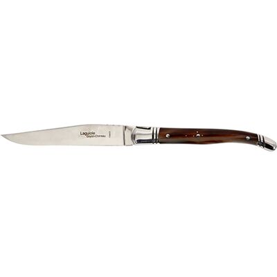 Laguiole Steakkniv, Prestige, Skæfte af mørkt horn Laguiole Steakkniv, Prestige, Skæfte af mørkt horn