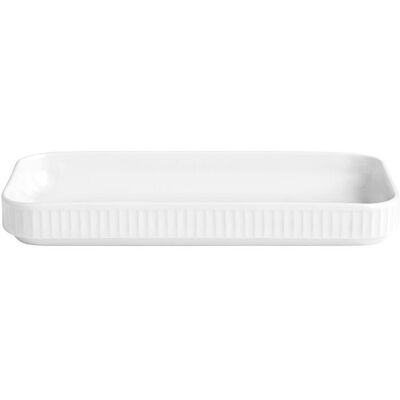 Pillivuyt Plissé rektangulært serveringsfad - 24x12 cm - Hvid Pillivuyt Plissé rektangulært serveringsfad - 24x12 cm - Hvid