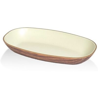 Cegeco Skål Snack Oval 15x9 cm Trælook/Hvid Cegeco Skål Snack Oval 15x9 cm Trælook/Hvid