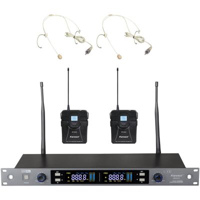 Karsect JRU810-PT51C-HT3A trådløs 2 x tynde headset-mikrofon-sæt Karsect JRU810-PT51C-HT3A trådløs 2 x tynde headset-mikrofon-sæt