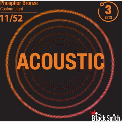 BlackSmith PB-1152-3P western-guitar-strenge, 011-052 (3 SÆT) BlackSmith PB-1152-3P western-guitar-strenge, 011-052 (3 SÆT)