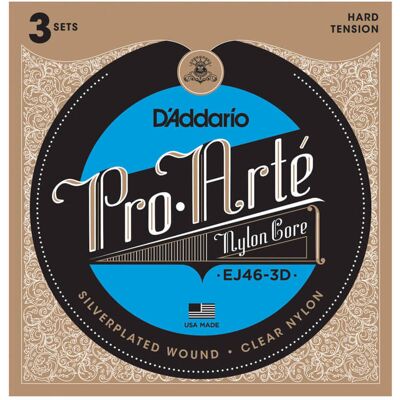 D'Addario EJ46-3D spansk guitar-strenge, hard tension (3 sæt) D'Addario EJ46-3D spansk guitar-strenge, hard tension (3 sæt)