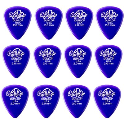 Dunlop Delrin 500 2,0 mm plektre (12 stk.) Dunlop Delrin 500 2,0 mm plektre (12 stk.)